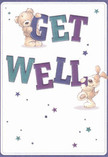 Brimming with playful optimism, this illustrated get well card features two endearing friends-a cuddly bear and a lively puppy-supporting and balancing the colourful, oversized 'Get Well' text. Their soft, textured fur and gentle demeanour evoke the comforting touch of a freshly crafted bouquet from Brent Florist, always ready to send good wishes across Harrow Road or Neasden. Rich hues of indigo and teal stand out against a creamy, uncluttered background, filling the scene with gentle vibrancy. Scattered stars in tones of blue, purple, and turquoise twinkle across the design, creating an atmosphere of hope and encouragement. The loving expressions of the teddy and puppy radiate genuine warmth, offering a small but sincere salve of kindness for anyone in recovery. Crafted with the same care as our community-flavoured arrangements, this card's cheerful artistry is an ideal gesture to brighten difficult days for family and friends throughout Brent.